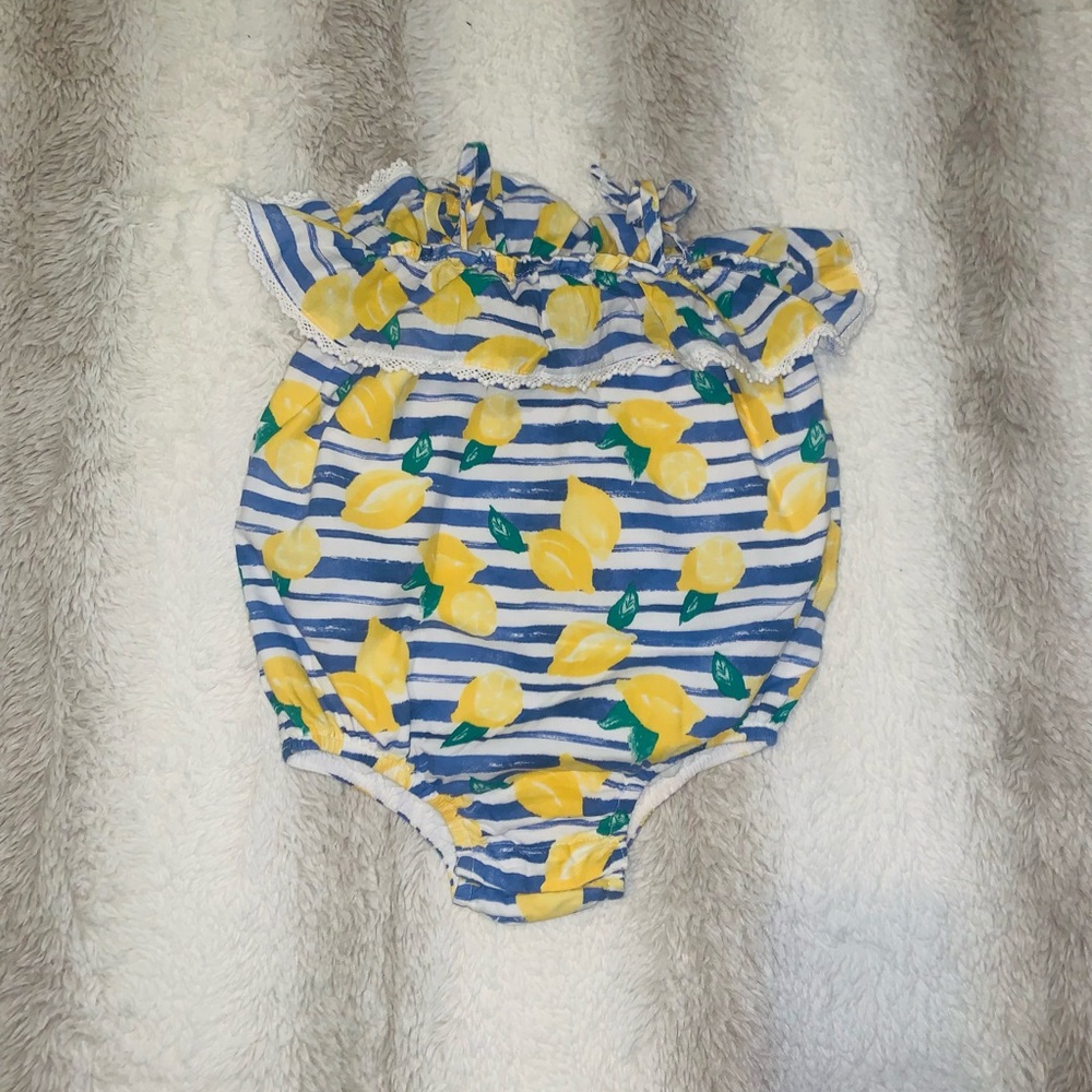 Baby Girl Lemon Print Romper